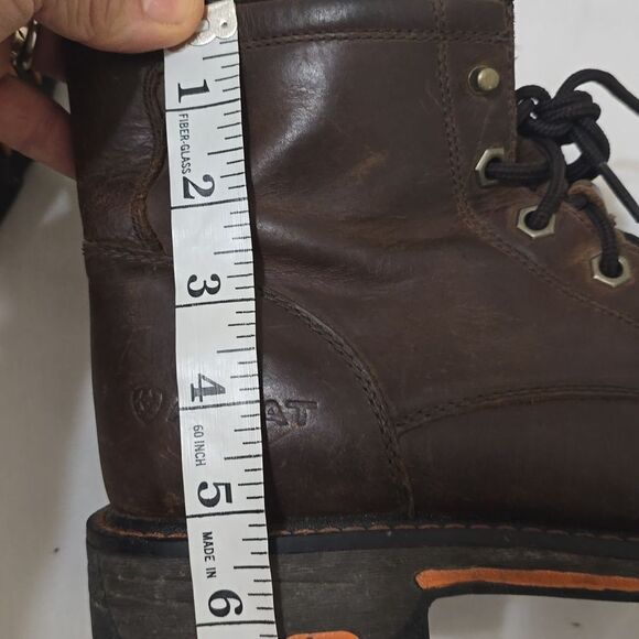 Ariat Work , side zipper Waterproof Leather Boots men's Size 6 - Picture 6 of 9